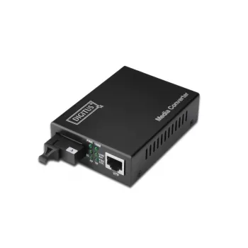 DIGITUS Convertidor de medios, monomodo, BiDi, WDM Gigabit Ethernet, Tx1310nm / Rx1550nm conector SC, hasta 20 km