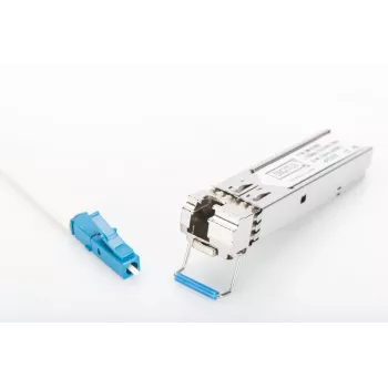 DIGITUS Módulo SFP BiDi WDM de 1,25 Gbit/s, hasta 20 km con soporte DDM, monomodo, conector LC simplex 1000Base-LX, Tx1310nm/Rx1550nm