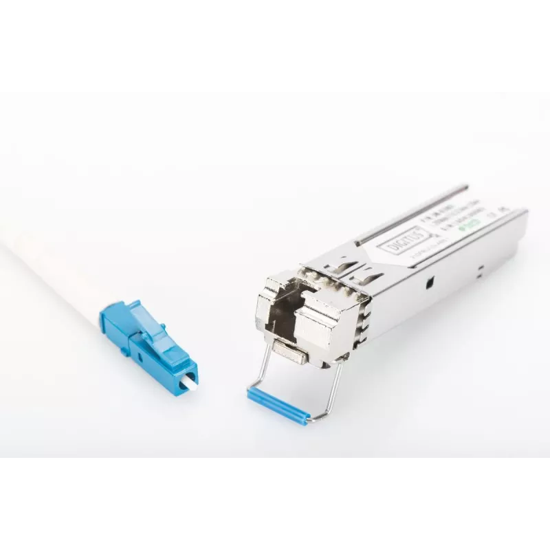 DIGITUS Módulo SFP BiDi WDM de 1,25 Gbit/s, hasta 20 km con soporte DDM, monomodo, conector LC simplex 1000Base-LX, Tx1310nm/Rx1550nm