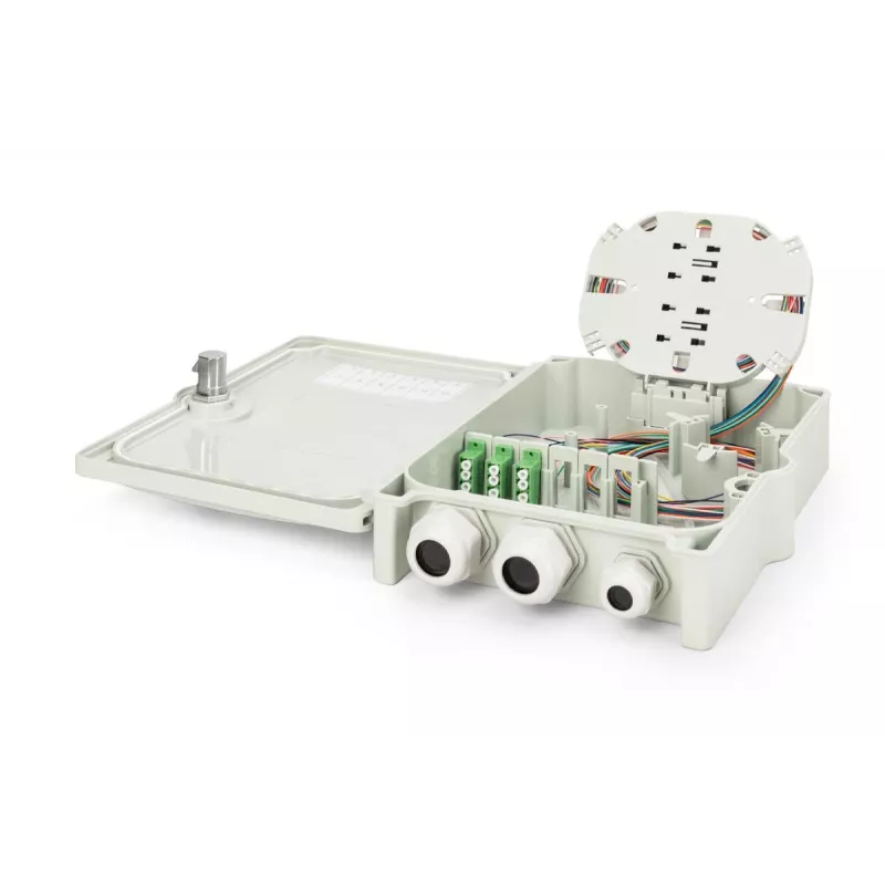 DIGITUS Caja de distribución FTTH - monomodo LC-APC acopladores y pigtails preconfigurados