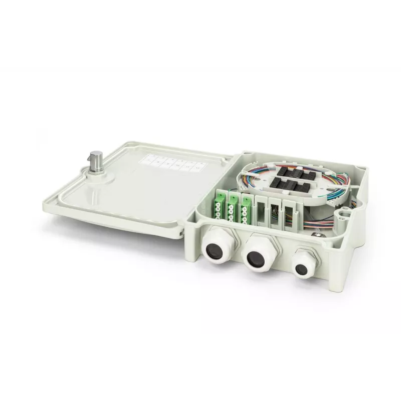 DIGITUS Caja de distribución FTTH - monomodo LC-APC acopladores y pigtails preconfigurados