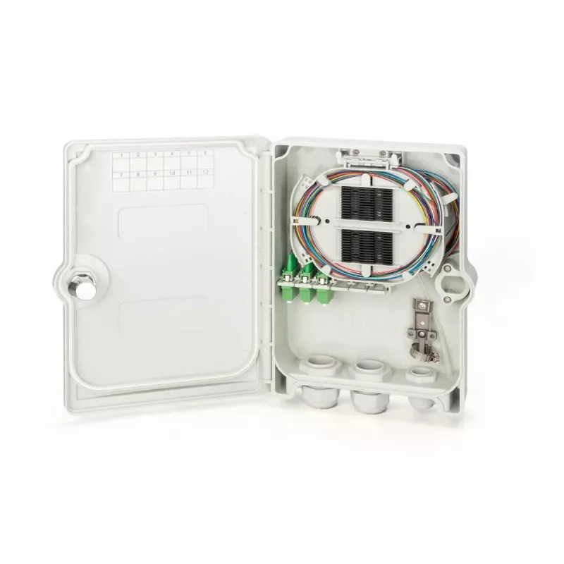 DIGITUS Caja de distribución FTTH - monomodo LC-APC acopladores y pigtails preconfigurados