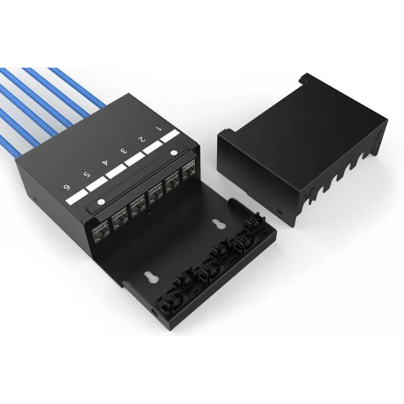 DIGITUS Consolidation Point Box – 6 puertos módulos Keystone con gestor de cables inteligente
