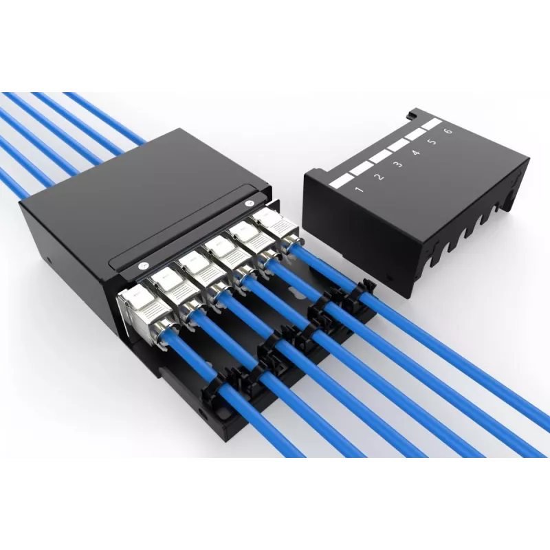 DIGITUS Consolidation Point Box – 6 puertos módulos Keystone con gestor de cables inteligente