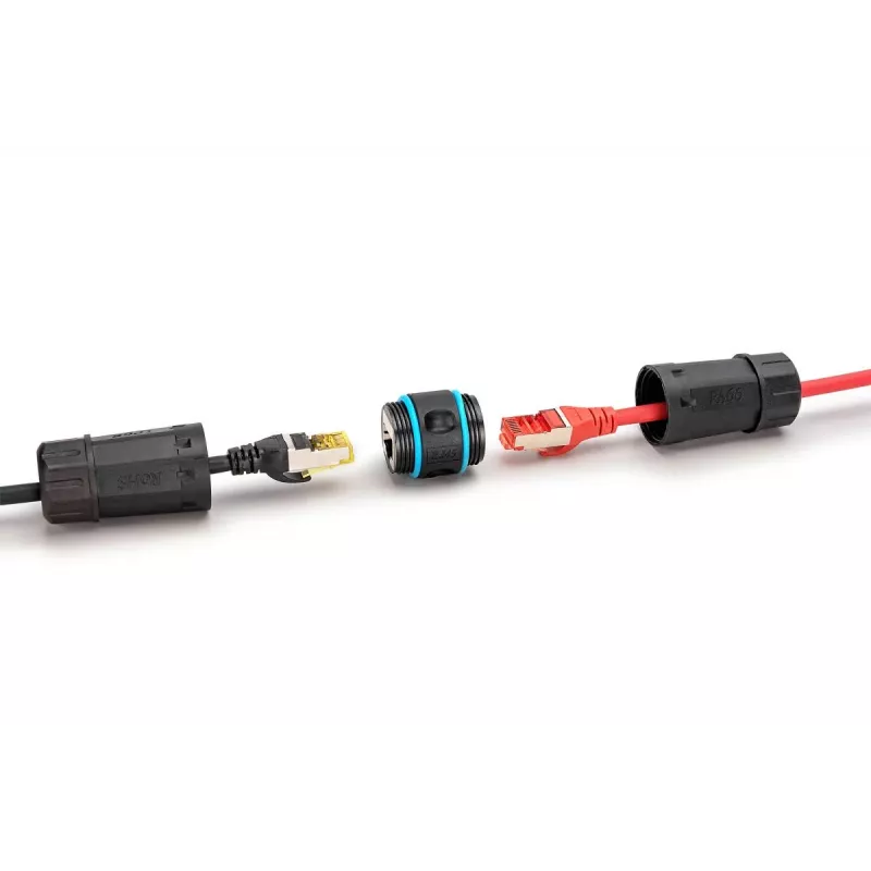 Digitus DN-93905-OD acoplador RJ45 CAT 6A para exteriores, IP68, negro