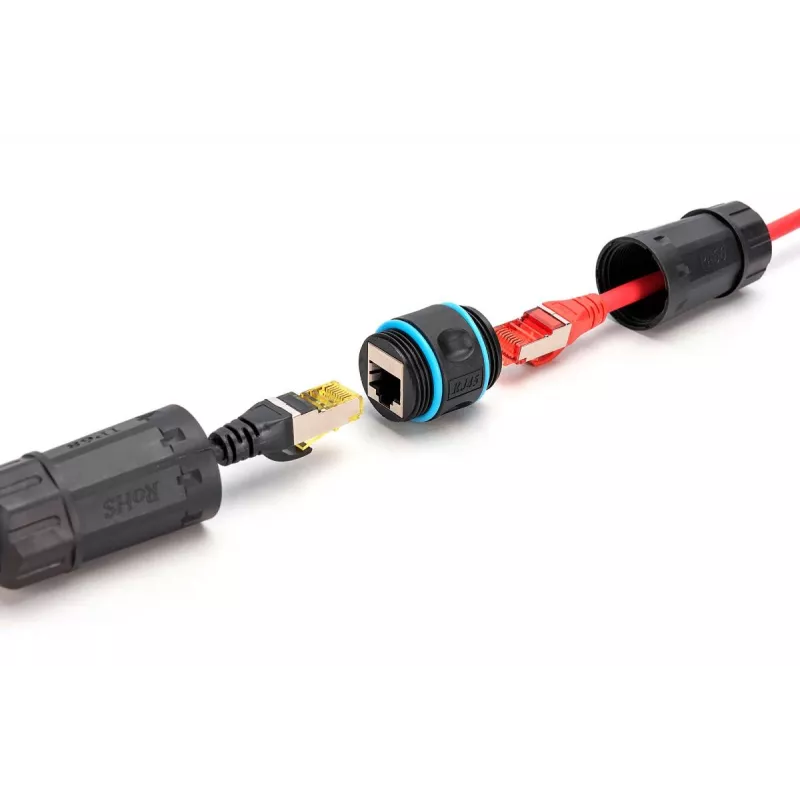 Digitus DN-93905-OD acoplador RJ45 CAT 6A para exteriores, IP68, negro