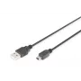 DIGITUS Cable de conexión USB 2.0, Type-A - Mini B (5 pines) M/M, 1m, compatible con USB 2.0, negro