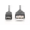 DIGITUS Cable de conexión USB 2.0, Type-A - Mini B (5 pines) M/M, 1m, compatible con USB 2.0, negro