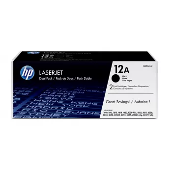 HP 12A pack de 2 cartuchos de tóner láser originales negro, 4000 páginas, negro, 2 unidades