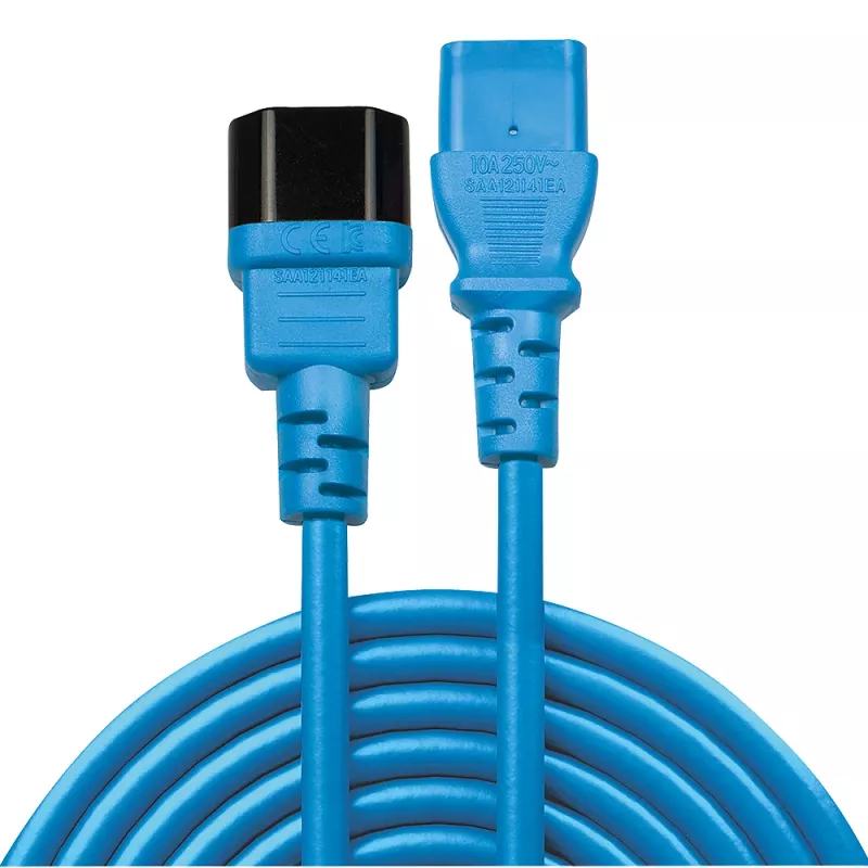 Lindy Cable de extensión C14 a C13 de 0,5 m, azul