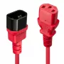 Lindy Cable de extensión IEC de 0,5 m, rojo, 0,5 m, conector hembra C14, conector hembra C13