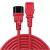 Lindy Cable de extensión IEC de 0,5 m, rojo, 0,5 m, conector hembra C14, conector hembra C13