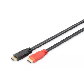 DIGITUS Cable de conexión HDMI High Speed, Type-A, con refuerzo M/M, 30 m Full HD, CE, dorado negro