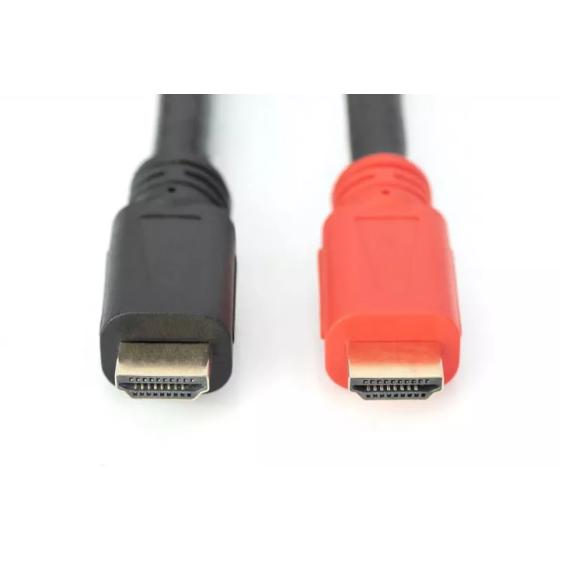 DIGITUS Cable de conexión HDMI High Speed, Type-A, con refuerzo M/M, 30 m Full HD, CE, dorado negro