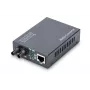 Convertidor de medios DIGITUS, Multimodo 10/100Base-TX a 100Base-FX, incl. fuente de alimentación, conector ST, hasta 2 km