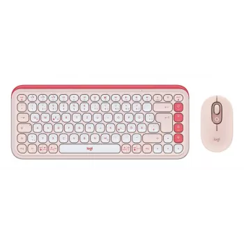LOGITECH Wireless Combo - Pop Icon - Rose & Off White Qwertz Alemán