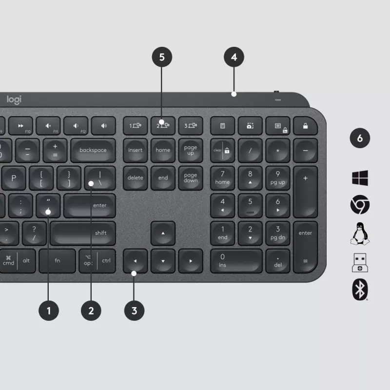 LOGITECH MX Keys For Business - Grafito - Suiza / Qwertz suizo
