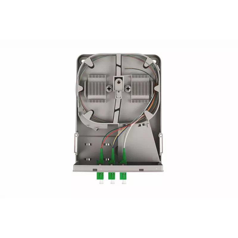 DIGITUS unidad de distribución doméstica FTTH. 3x LC/APC Dúplex OS2. IP54. Listo para empalme