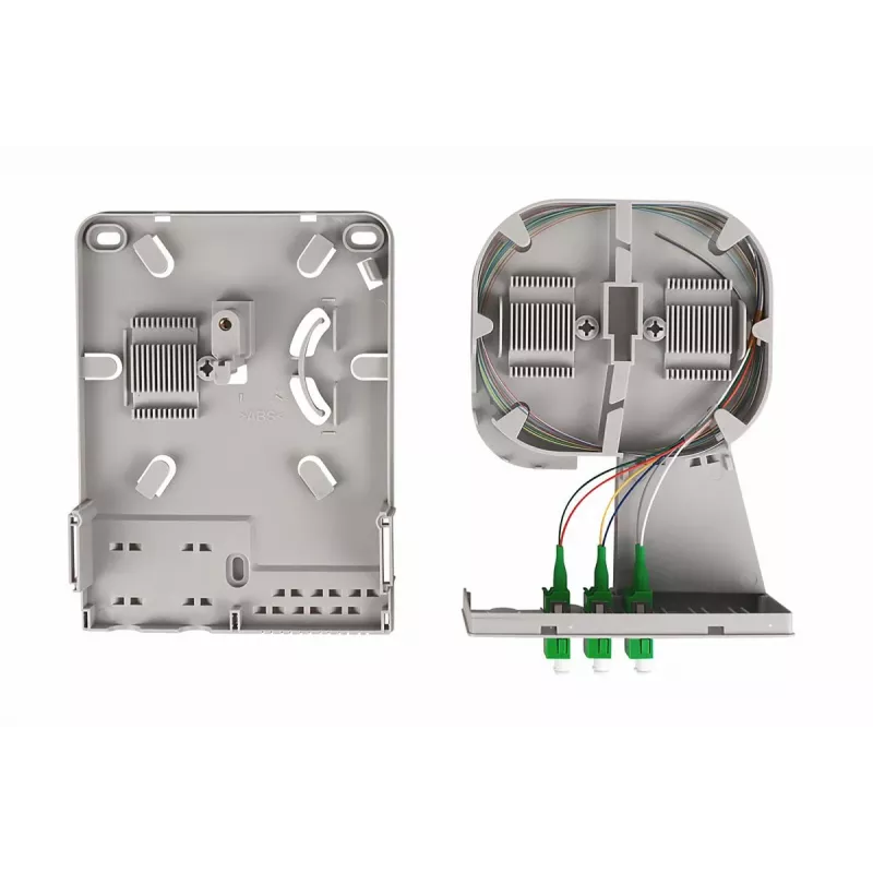 DIGITUS unidad de distribución doméstica FTTH. 3x LC/APC Dúplex OS2. IP54. Listo para empalme