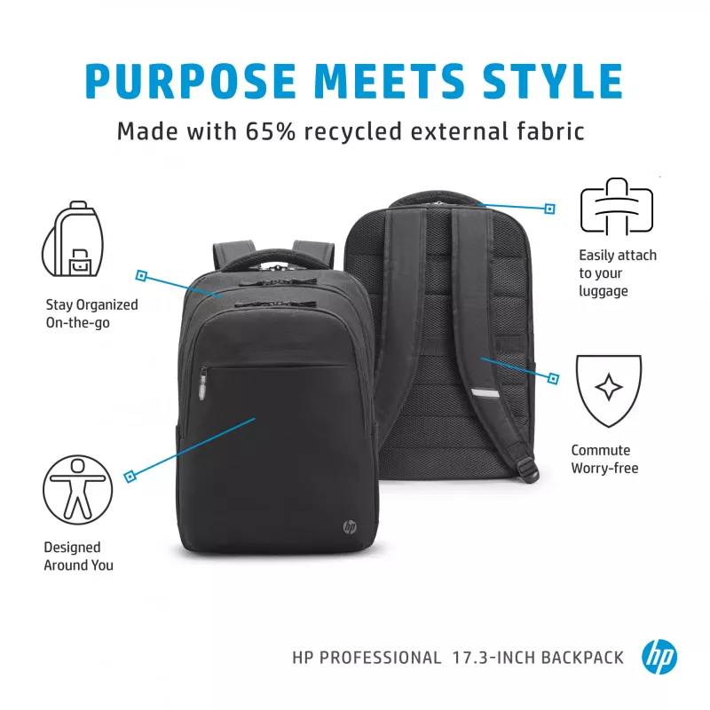 HP Professional Mochila 17,3 pulgadas, Mochila, 740 g