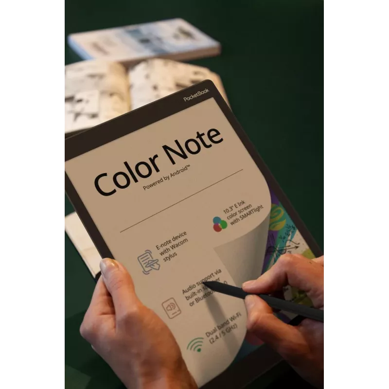 PocketBook Color Note PB1041-1-WW-B lector de libros electrónicos, 10,3 pulgadas E Ink Kaleido 3, 1404x1872, 32 GB, microSD, USB-C, Stormy Sea