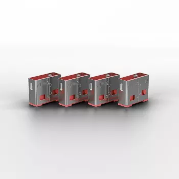 Lindy Bloqueador de puertos USB (sin llave) – pack de 10, Rosa, Bloqueador de puertos, USB Type-A, Rosa, Acrilonitrilo Butadieno Estireno (ABS), 10 uds., Bolsa de plástico