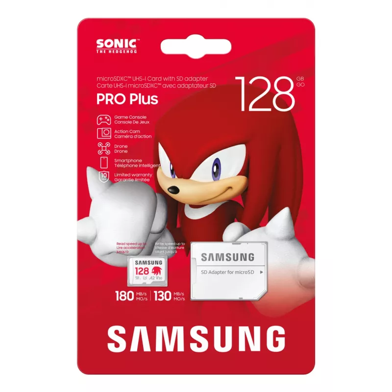 Tarjeta de memoria MicroSDXC Samsung MB-MD128S, 128 GB, UHS-I, Class 10, U3, Lectura hasta 180 MB/s, Escritura 130 MB/s