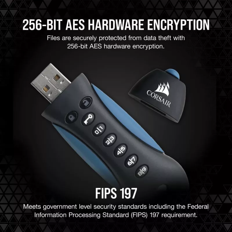 CORSAIR Flash Padlock 3 Secure – 256 GB – Memoria USB – USB 3.0