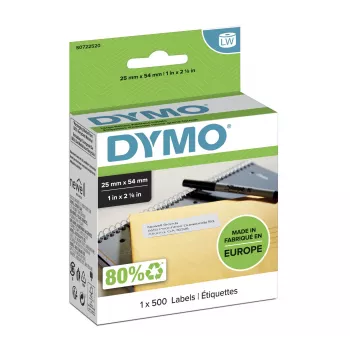 DYMO Authentic Etiquetas de remitente para LabelWriter | 25 mm x 54 mm | Autoadhesivas | Rollo de 500 etiquetas Easy-Peel | para impresoras de etiquetas LabelWriter | Fabricado en Europa