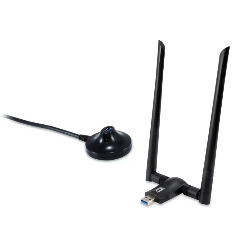 Adaptador de red USB Wi-Fi Dualband AC1200 LevelOne, canal 1-13