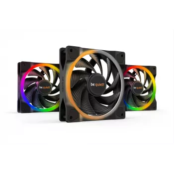 be quiet! Light Wings ventilador ARGB PWM High-Speed de 120 mm, negro, pack de 3