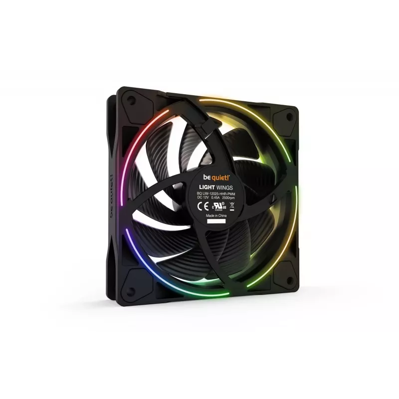 be quiet! Light Wings ventilador ARGB PWM High-Speed de 120 mm, negro, pack de 3