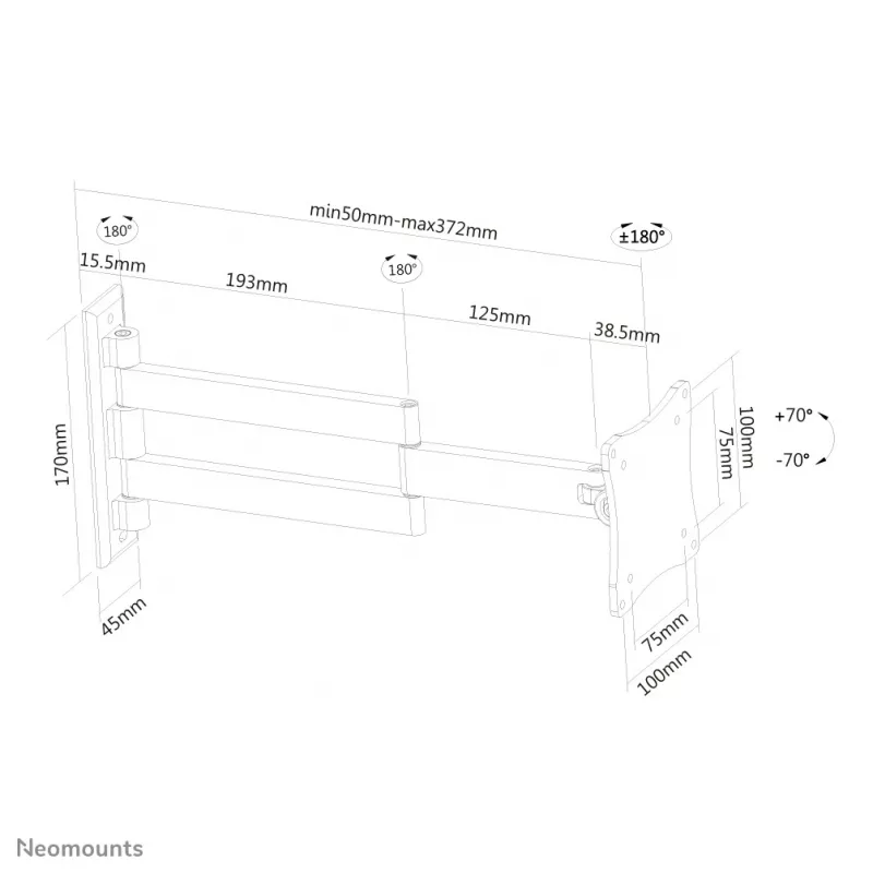 Neomounts FPMA-W830BLACK soporte de pared para monitor/TV 10-27