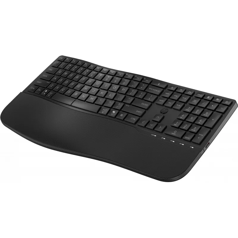 Teclado HP 685 Comfort Dual-Mode 8T6L9UT#ABB, inalámbrico 2,4 GHz, multidispositivo, 23 teclas programables, tamaño completo, QWERTY inglés internacional, negro