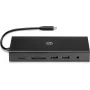 Hub multipuerto USB-C HP Travel – HP 1C1Y5AA, host USB-C, HDMI 2.0, VGA, 1×RJ-45, 2×USB-A 3.2 Gen1, 2×USB 2.0, lector de tarjetas MicroSD, Negro