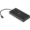 Hub multipuerto USB-C HP Travel – HP 1C1Y5AA, host USB-C, HDMI 2.0, VGA, 1×RJ-45, 2×USB-A 3.2 Gen1, 2×USB 2.0, lector de tarjetas MicroSD, Negro