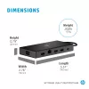 Hub multipuerto USB-C HP Travel – HP 1C1Y5AA, host USB-C, HDMI 2.0, VGA, 1×RJ-45, 2×USB-A 3.2 Gen1, 2×USB 2.0, lector de tarjetas MicroSD, Negro