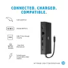 Hub multipuerto USB-C HP Travel – HP 1C1Y5AA, host USB-C, HDMI 2.0, VGA, 1×RJ-45, 2×USB-A 3.2 Gen1, 2×USB 2.0, lector de tarjetas MicroSD, Negro
