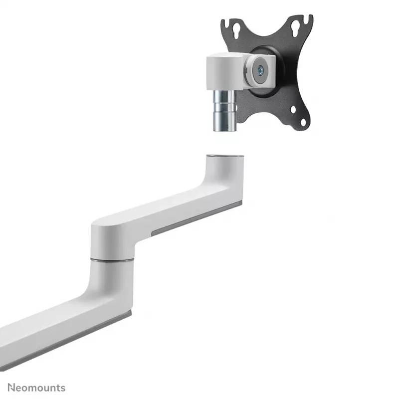 Neomounts DS60-425WH1 Brazo para monitor 17-27 inch - que ahorra espacio, pinza/pasacables, 8 kg, 43,2 cm (17 inch), 68,6 cm (27 inch), 100 x 100 mm, Blanco