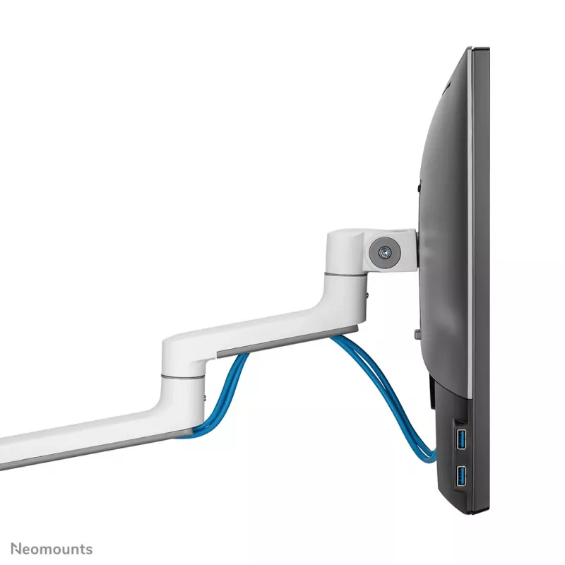 Neomounts DS60-425WH1 Brazo para monitor 17-27 inch - que ahorra espacio, pinza/pasacables, 8 kg, 43,2 cm (17 inch), 68,6 cm (27 inch), 100 x 100 mm, Blanco
