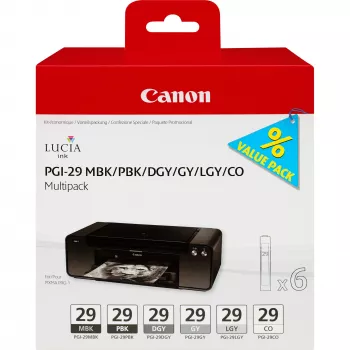 Canon PGI-29 MBK/PBK/DGY/GY/LGY/CO 6 cartuchos de tinta multipack