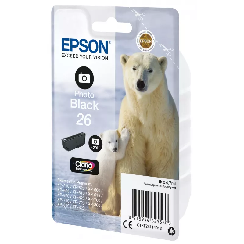 Epson Polar Bear unidad individual FotoNegro 26 Claria Premium Ink