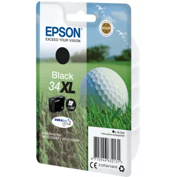 Epson Golfball unidad individual Negro 34XL tinta DURABrite Ultra, alta autonomía (XL), Negro, tinta pigmentada, 16,3 ml, 1 unidad, 1100 páginas