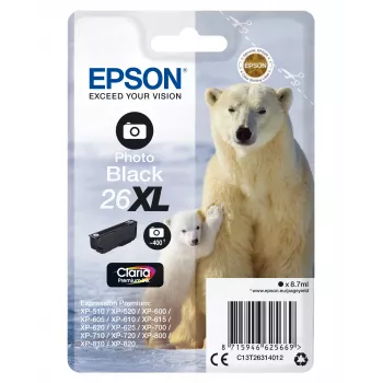 Epson Eisbär unidad individual Foto Negro 26XL tinta Claria Premium