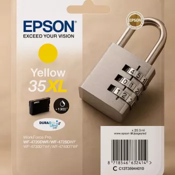 Cartucho Epson Padlock unidad individual Amarillo 35XL tinta DURABrite Ultra
