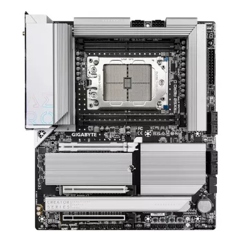 Placa base GIGABYTE TRX50 AERO D - Compatible con CPUs AMD Ryzen Threadripper serie 9000, VRM digital de 16+8+4 fases, hasta 7800 MHz DDR5 (OC), 3xPCIe 5.0 + 1xPCIe 4.0 M.2, Wi-Fi 7, LAN 10GbE, USB4