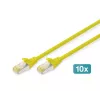 Cable de parcheo DIGITUS - CAT6a - S/FTP - Snagless - 1m - amarillo - pack de 10