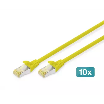 Cable de parcheo DIGITUS - CAT6a - S/FTP - Snagless - 1m - amarillo - pack de 10