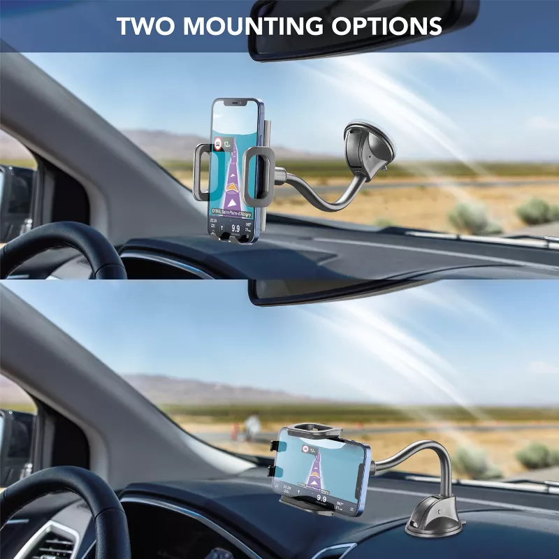 Cellularline Hug Flexi - Soporte universal para smartphone de coche con ventosa