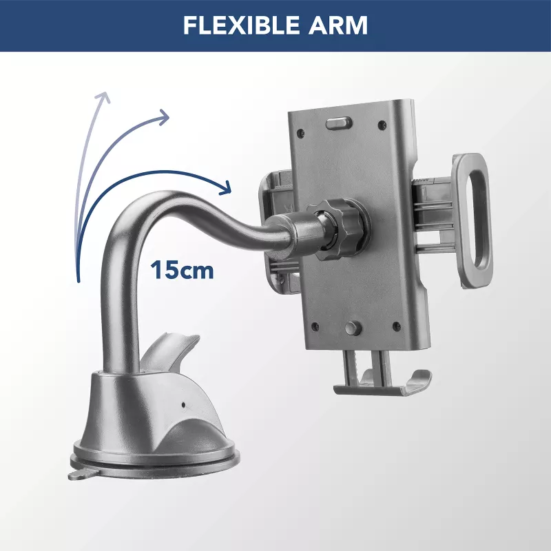 Cellularline Hug Flexi - Soporte universal para smartphone de coche con ventosa
